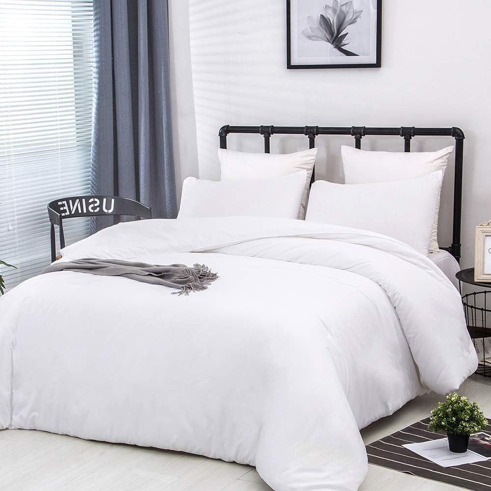 White Queen Comforter Set 3Pcs White Bedding Comforter Sets Solid White Bed Comforter Sets White Bedding Sets White Queen Size Comforter Sets