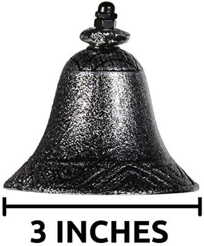 Dinner Bell for outside or inside Made of Red Copper Hanging Bell, Cast Iron Outdoor Bell to Wall Mounted Surfaces for Church, Home, and School Bell (Silver,4)