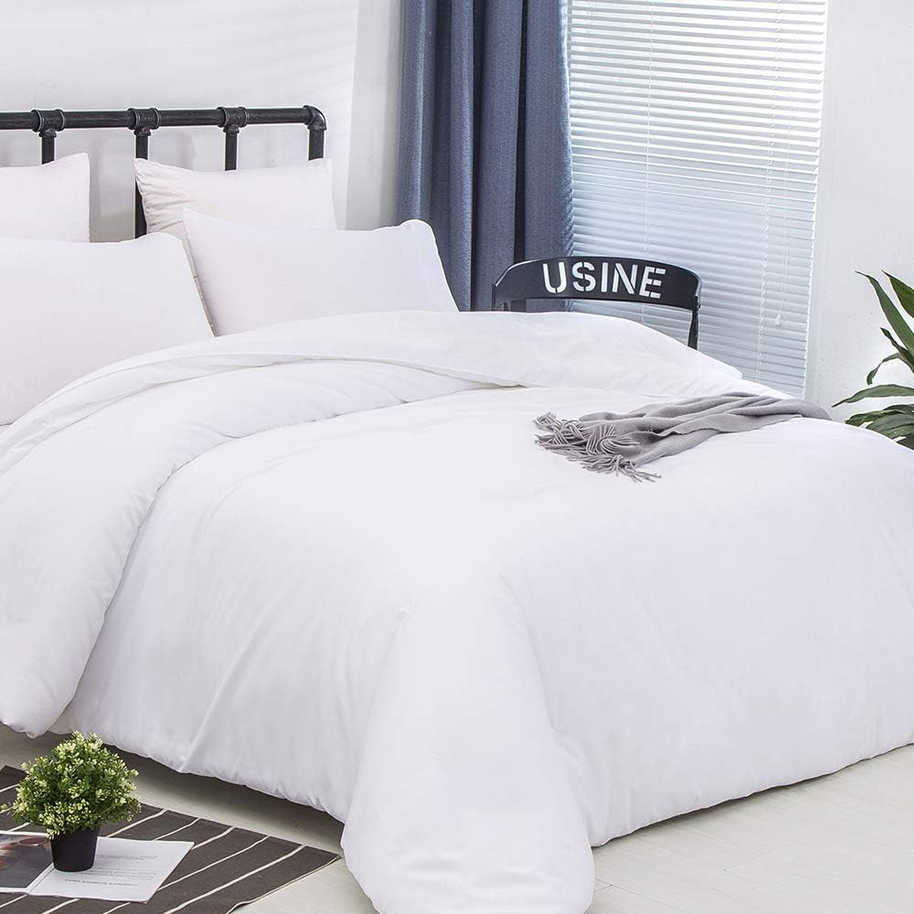 White Queen Comforter Set 3Pcs White Bedding Comforter Sets Solid White Bed Comforter Sets White Bedding Sets White Queen Size Comforter Sets